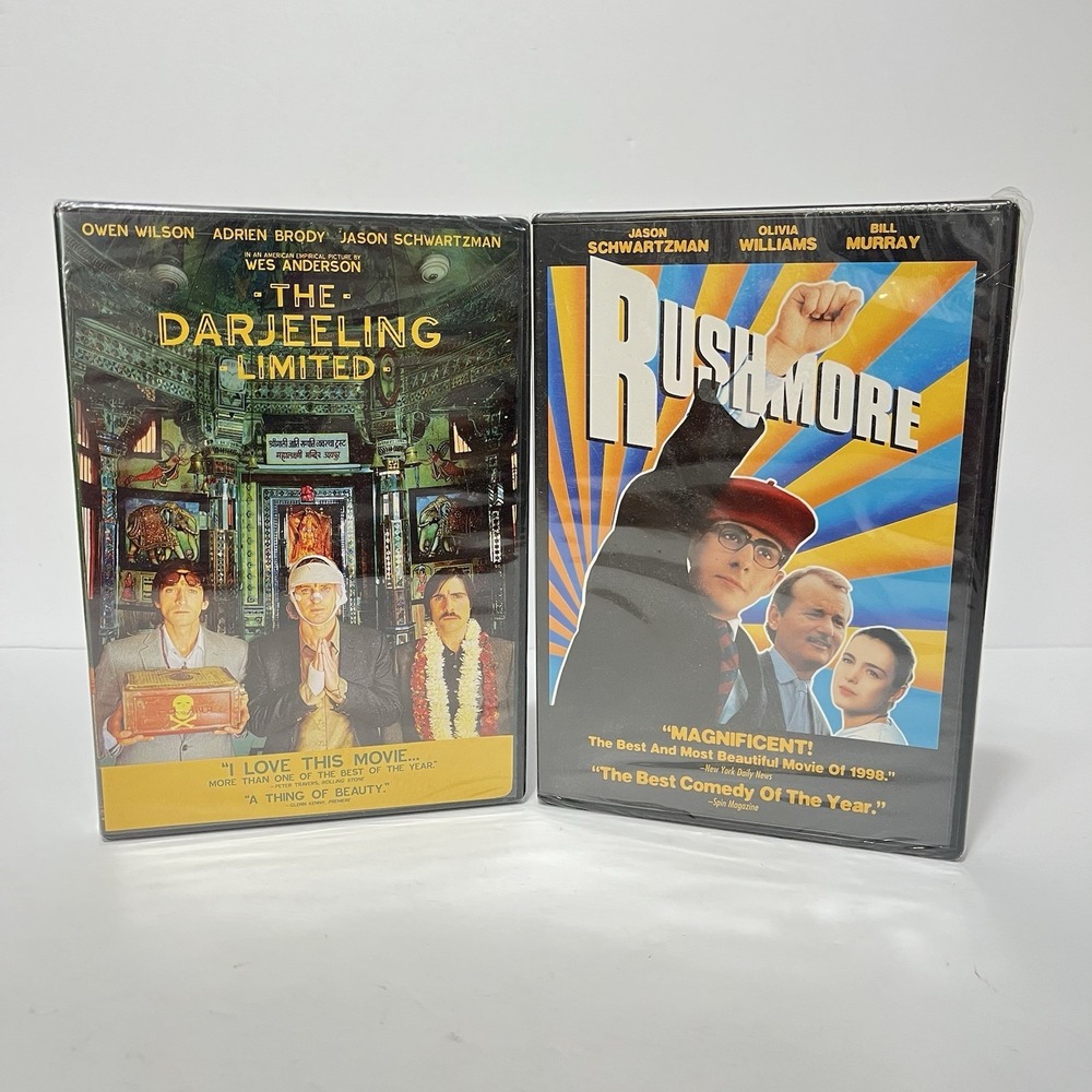 Wes Anderson Sealed DVDs Lot Of 2 Rushmore & Darjeeling Limited